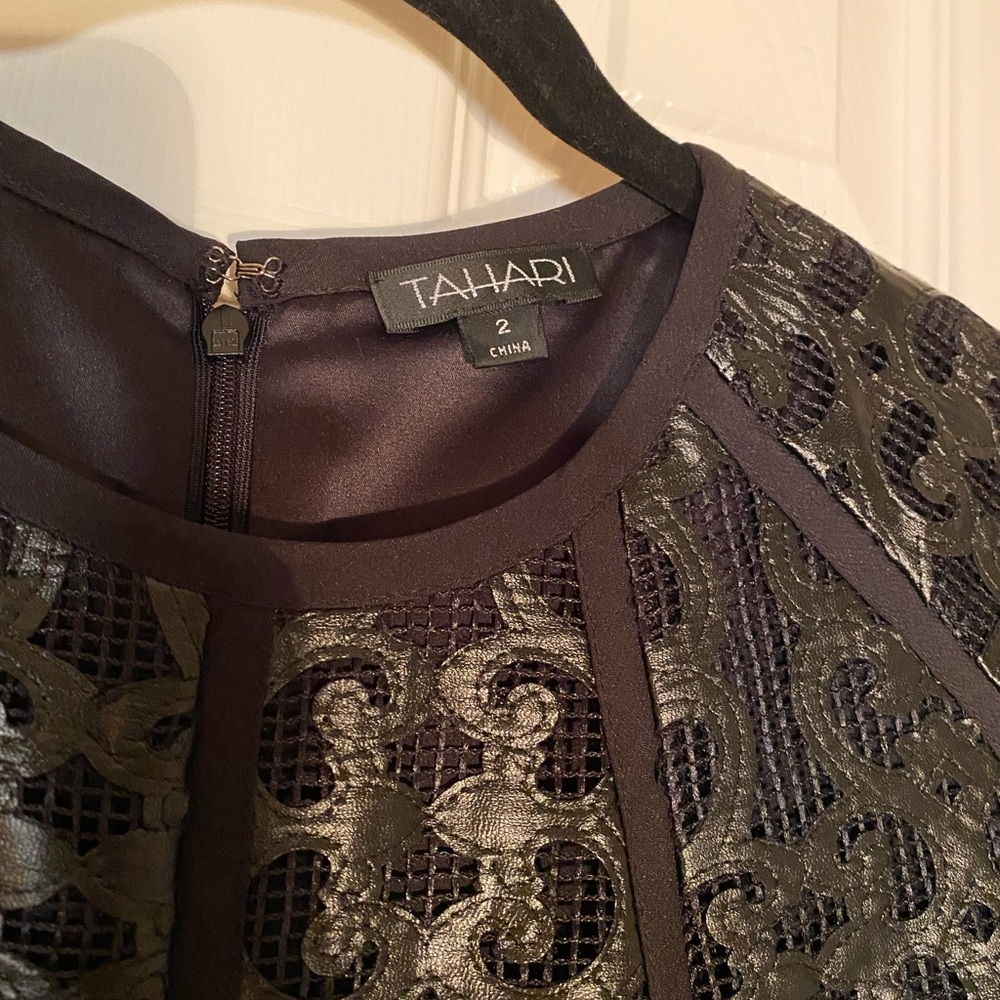 NWT awesome TAHARI BLACK DRESS size 2